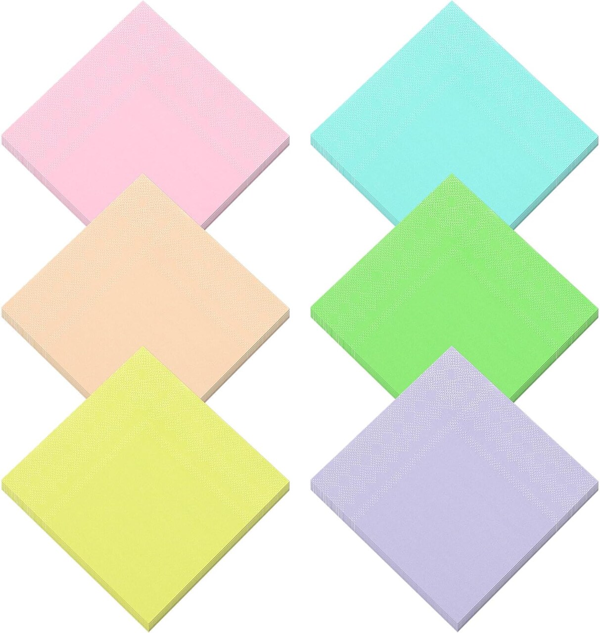 120 Pieces Cocktail Napkin Pastel Rainbow Paper Napkins Beverage Luncheon Paper Napkins 2 Ply for Party Favors, 6 Colors